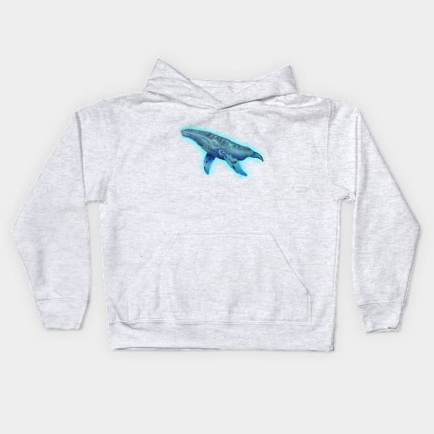 Humpback whale t-shirt design Kids Hoodie by Coreoceanart